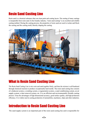 Resin Sand Casting Line