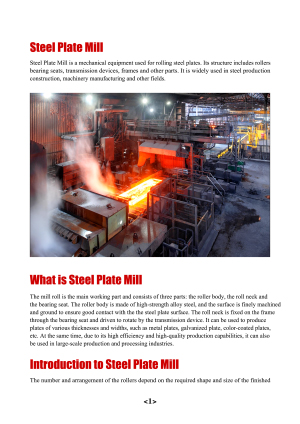 Steel Plate Mill